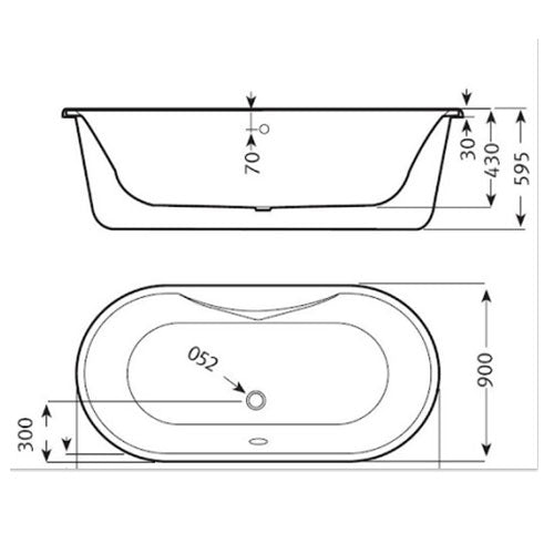 Cobra Xtacy Built in Oval Bath White